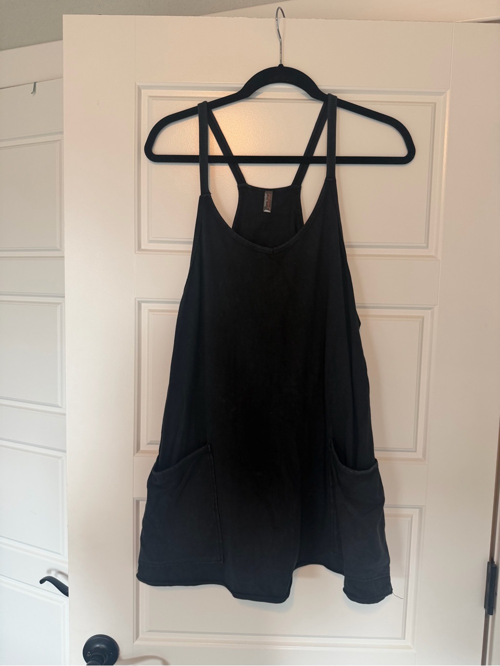 FP Movement by Free People Black Mini Tank Dress with Pockets